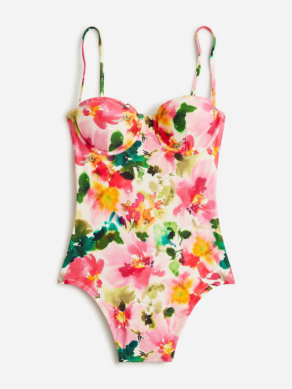 NWT J.Crew Balconette underwire one-piece swimsuit in floral size 6